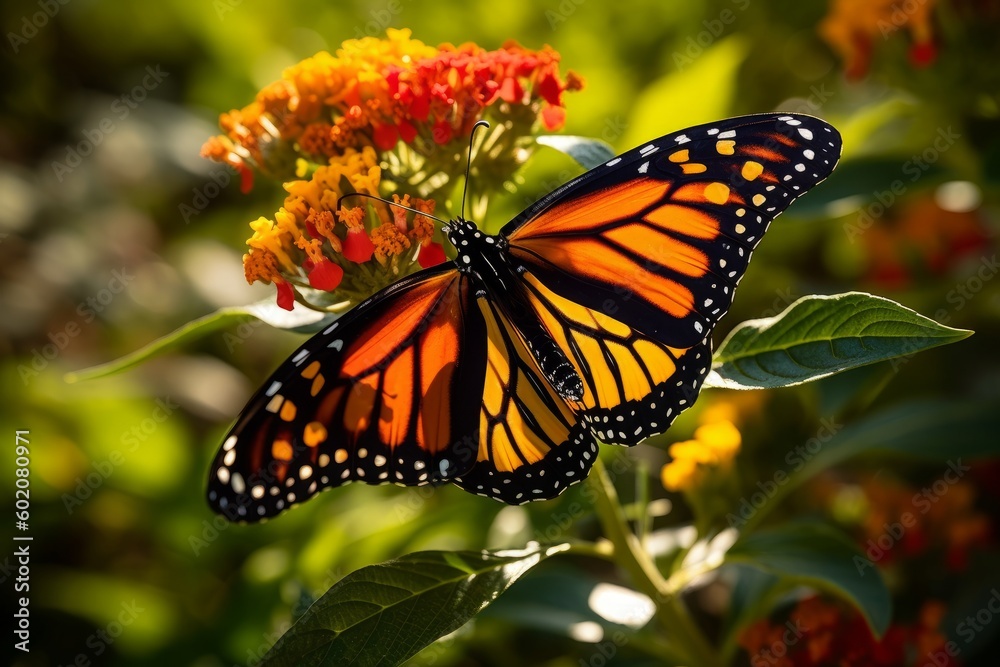 Fototapeta premium Beautiful Monarch Butterfly on Flower