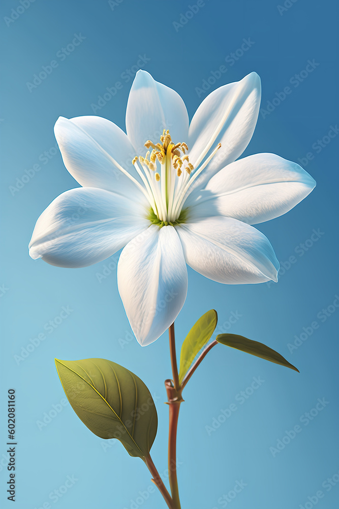 Fototapeta premium white Platycodon flower Generative AI