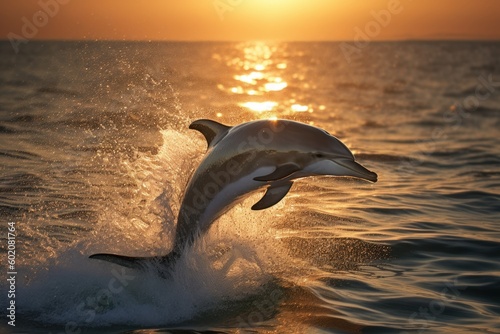 Playful Dolphin Jumping out of the Water © Suplim
