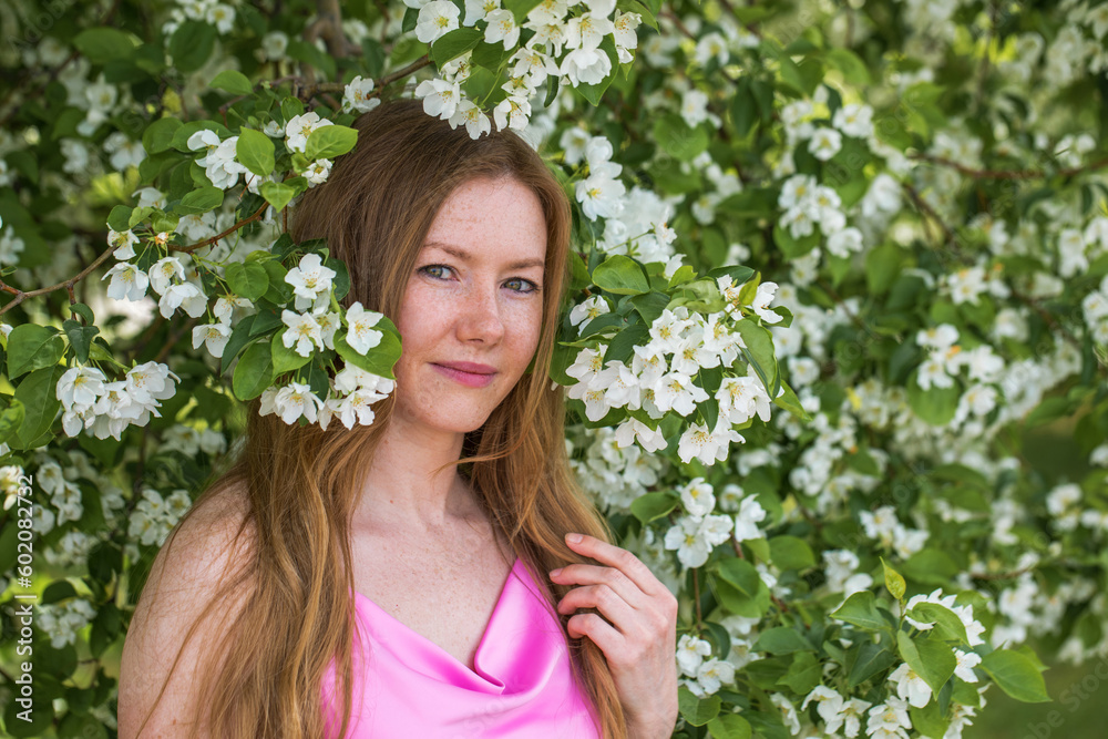 Close up portrait of a young beautiful red hair model