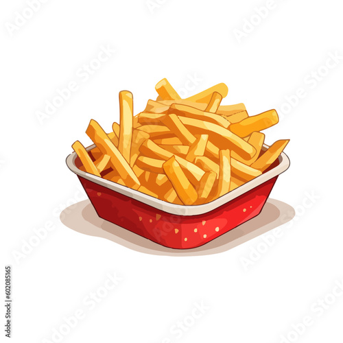 french fries vector illustration in a buck paper