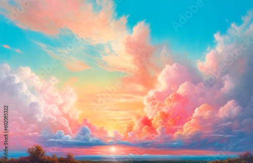 colorful pastel clouds with blue sky © Nilima