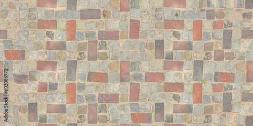 Canvastavla natural paving stone floor texture, background for design, modeling and decorati