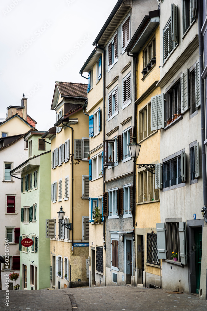 Narrow lane, , Old Town, Zurich, Switzerland