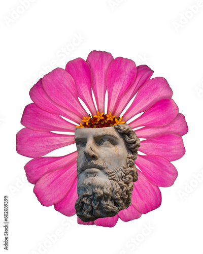 Digital and Analog Mixed Medium illustration. Vintage Collage. Archetypal theme.  photo
