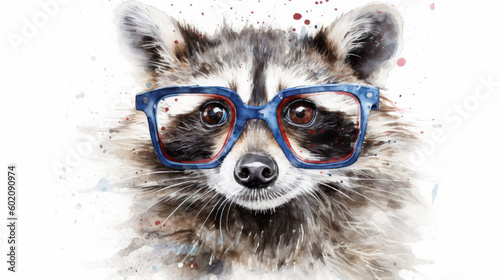 Raccoon Chic: A Spectacled Stunner, Generative AI