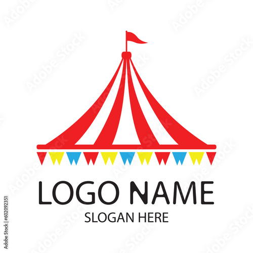 circus tent logo design vector