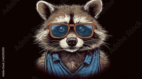 Rascal Raccoon: A Spectacled Surprise. Generative AI