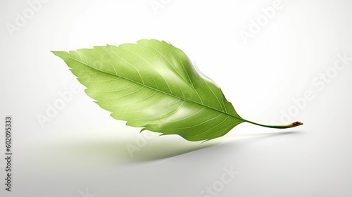 Wallpaper Mural Green leaf flying isolated on white background
 Torontodigital.ca