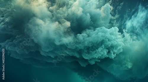 Color mist Abstract Art background: Moody Tones and Reflections in Haze texture Aquamarine and Indigo. Generative AI.