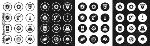 Set Star and crescent, Donate or pay your zakat, No Smoking, water, Burning candle, Octagonal star, Muslim woman niqab and icon. Vector