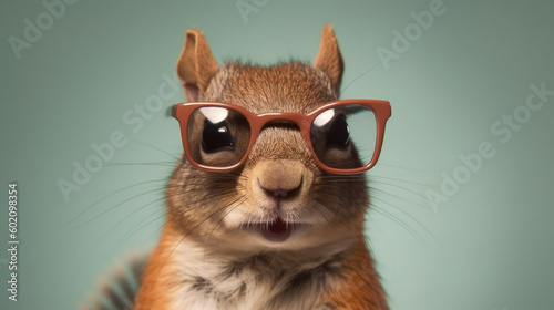 Shades of Whimsy: A Stylish Squirrel in Sunglasses. Generative AI