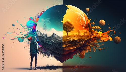 WorId Photographey day illustration ai.Generative AI.