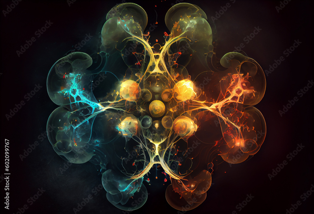 Obraz premium Science Molecule, Model Structure Generative AI