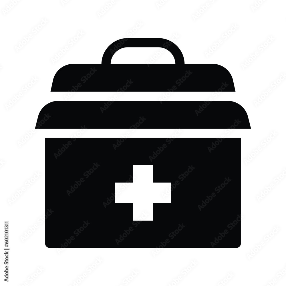 Obraz premium firts aid kit glyph icon illustration vector graphic