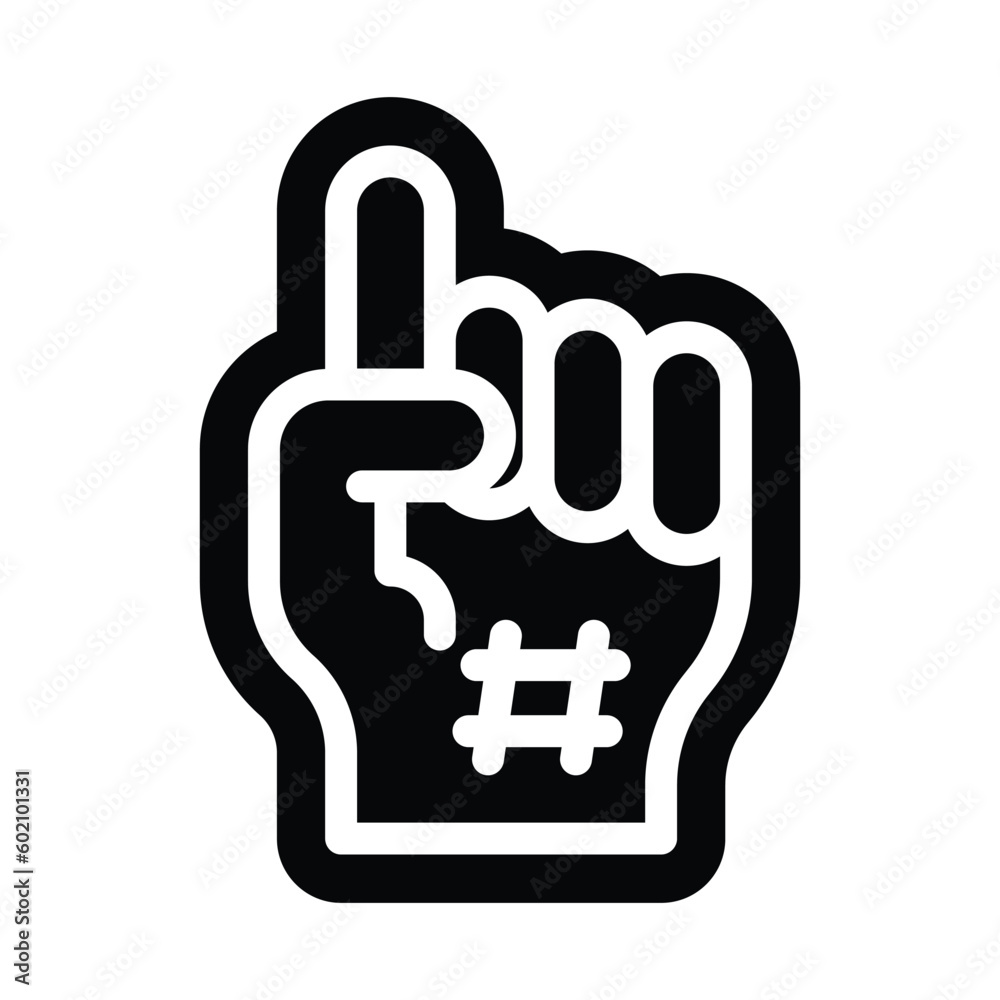 foam hand glyph icon illustration vector graphic foam hand glyph icon illustration vector graphic