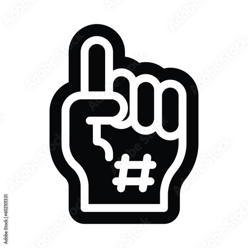 foam hand glyph icon illustration vector graphic