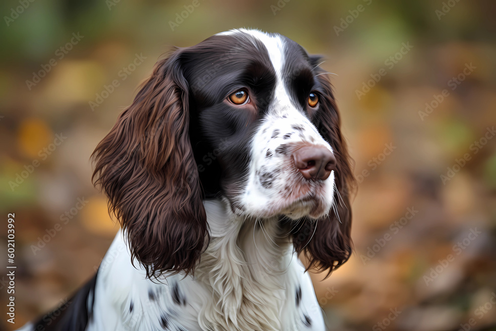 English Springer Spaniel - originating from England, this breed is often used for hunting and has a friendly, playful demeanor (Generative AI) English Springer Spaniel - originating from England, this breed is often used for hunting and has a friendly, playful demeanor (Generative AI)