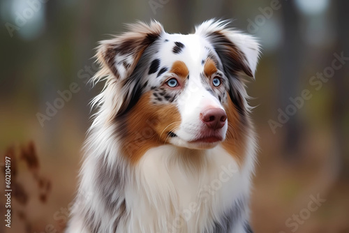 Australian Shepherd - originated in the United States, a herding dog breed known for their intelligence and athleticism (Generative AI) photo