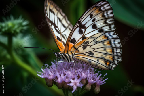 Schmetterling mit Blumenvordergrund