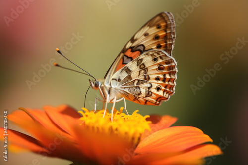 Schmetterling mit Blumenvordergrund