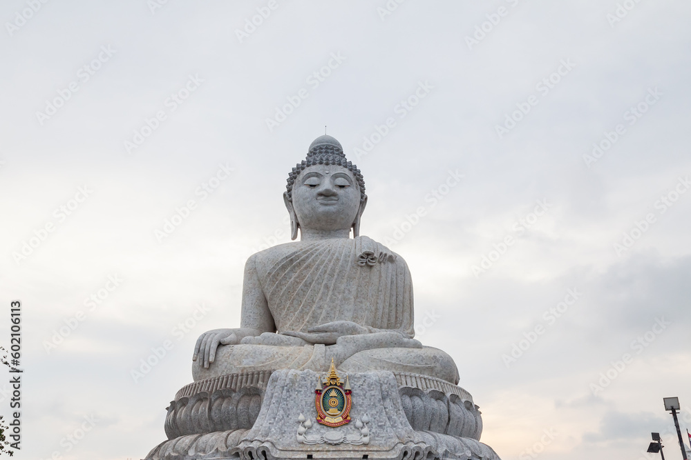 The largest white marble statue of the big buddha in the world on the island of phuket in thailand. Popular place among tourists. The largest white marble statue of the big buddha in the world on the island of phuket in thailand. Popular place among tourists.
