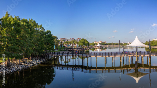 Canvas Print Cranes Roost Park located in Uptown Altamonte Springs, Florida, USA