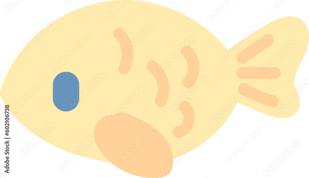 Cute cartoon yellow fish icon single