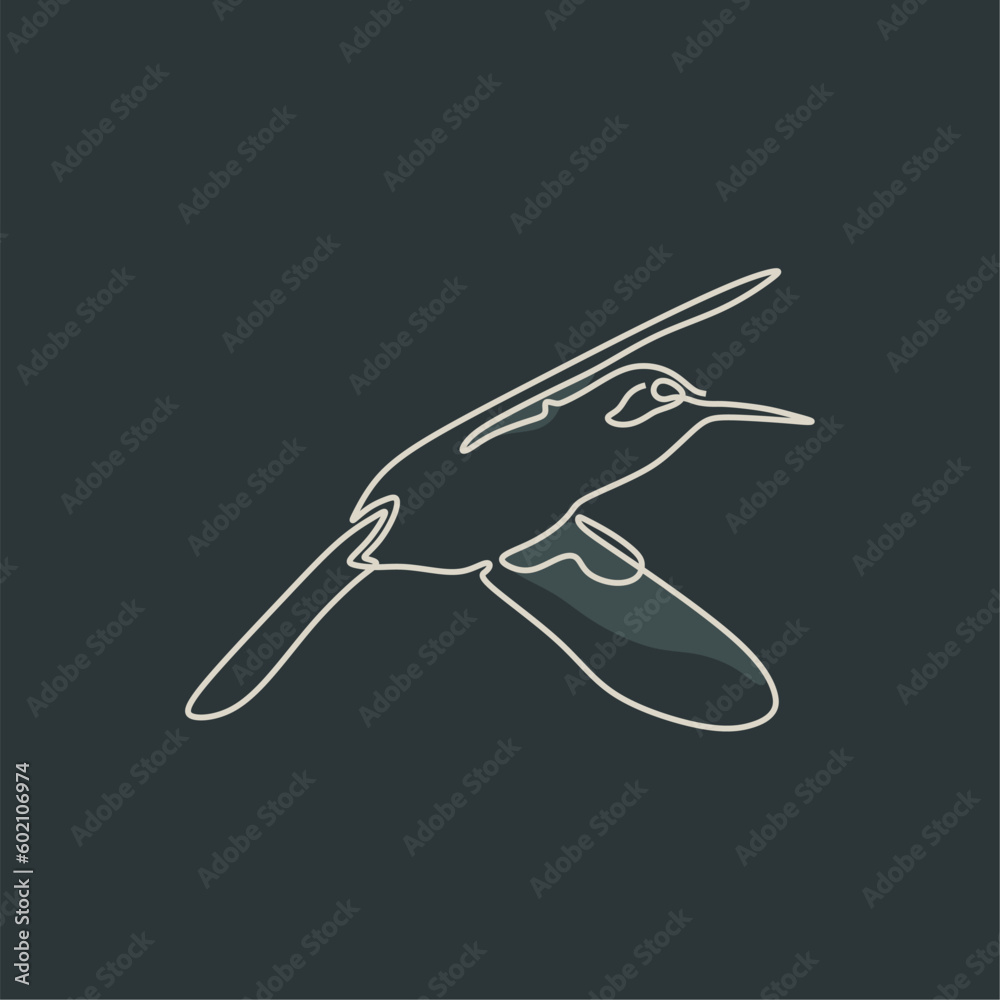Fototapeta premium bird drawing line art vector