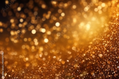 gold abstract blurred boheh lights background. Generative AI