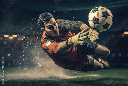 Fototapete goalkeeper saves the ball