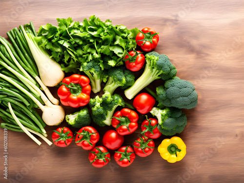 Background or frame image created by placing various vegetables 30