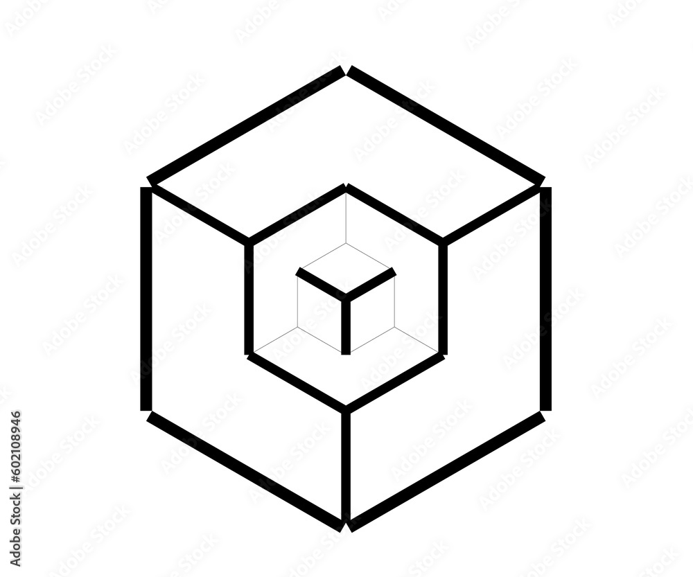 Cube logo concept. Vector illustration. Vector box of square hexagon triangle Cube logo concept. Vector illustration. Vector box of square hexagon triangle