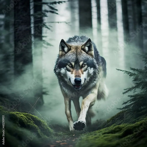 dramatic portrait of a majestic gray wolf - generative ai image © Daniel