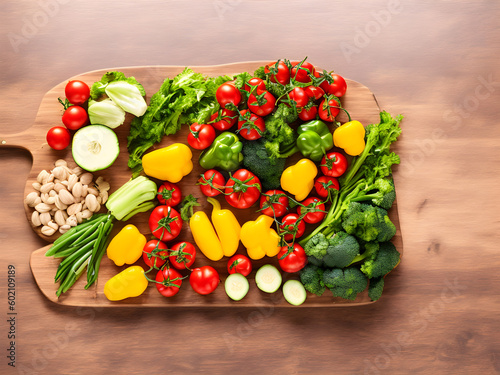Background or frame image created by placing various vegetables 4