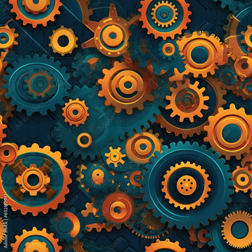 seamless pattern with gears