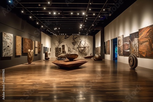 Contemporary Art Masterpieces in a Modern Art Gallery