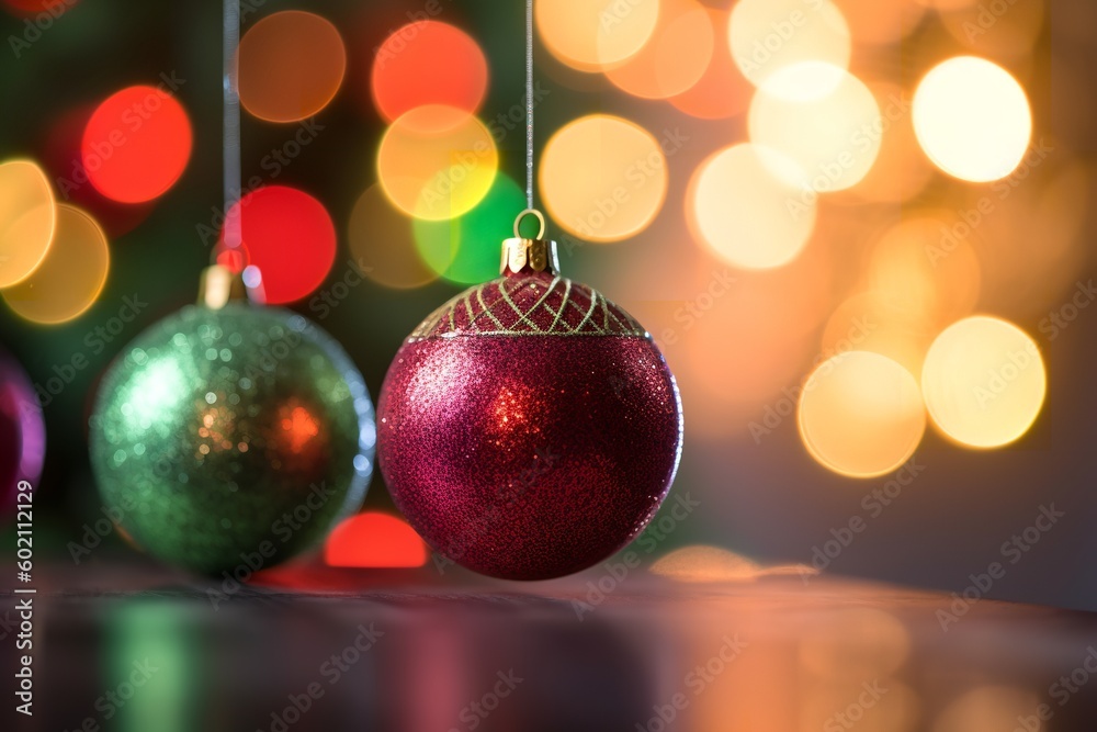 Christmas Tree Red and Green Ornaments
