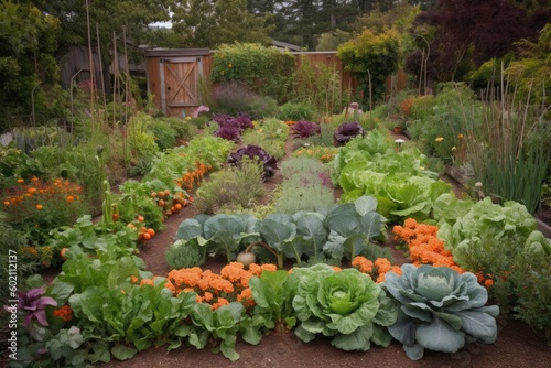 Homegrown Vegetable Garden with Rich Soil and Natural Fertilizer