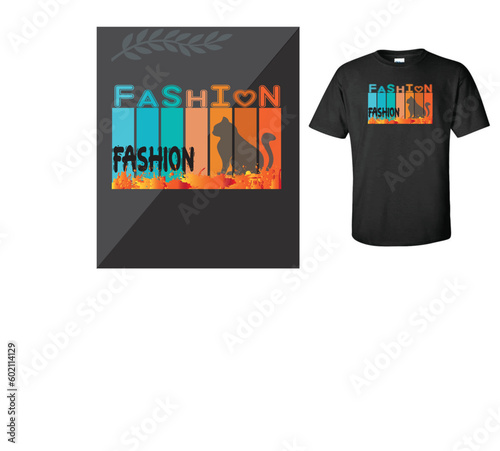 Cat fashion t shirt design 