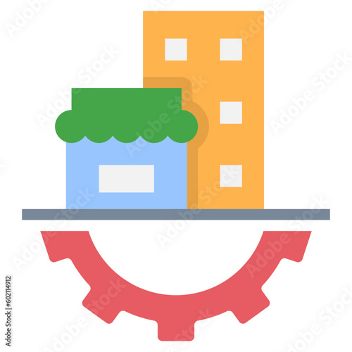 digital transformation flat style icon