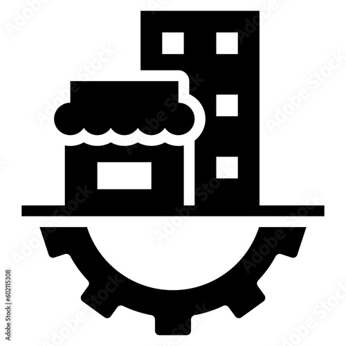 digital transformation glyph style icon