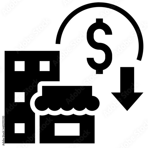 cost reduction glyph style icon