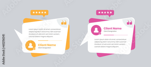 Professional client feedback or customer review card with two variations design