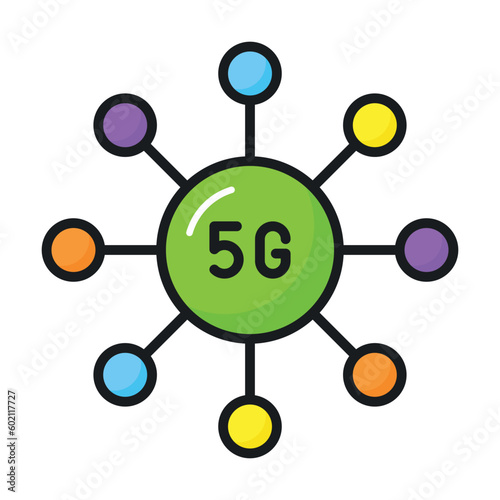 Grab this creatively designed 5G network connection icon in trendy style, 5G technology vector