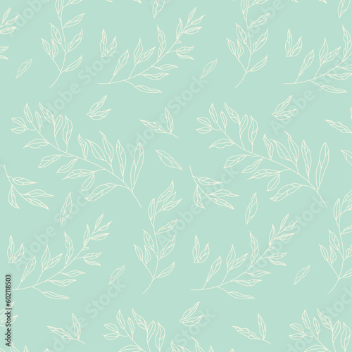 modern seamless background with leaves for paper, cover, fabric, interior decor and other users. 