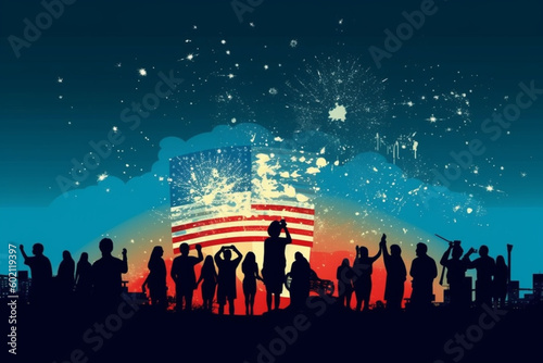 4th of July Independence Day,celebrate,patriotism,usa flag,america Ai Generative
