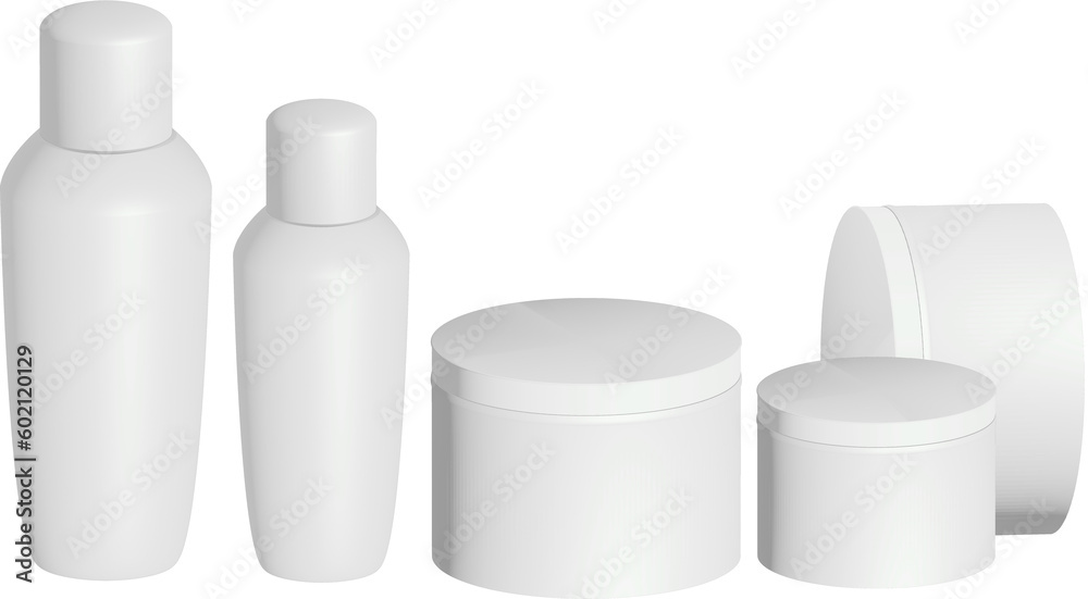 set of cosmetic bottles set of cosmetic bottles