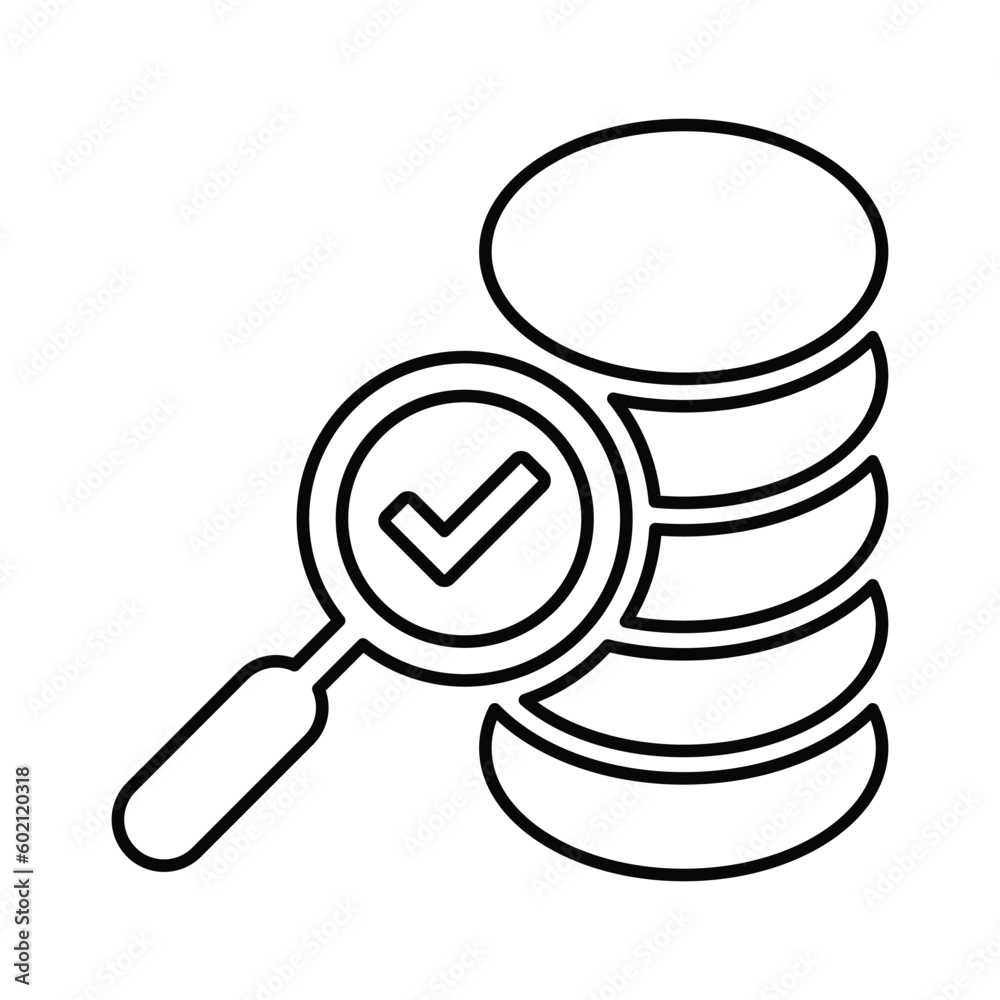 Accuracy, veracity, audit icon. Line, outline design. Accuracy, veracity, audit icon. Line, outline design.