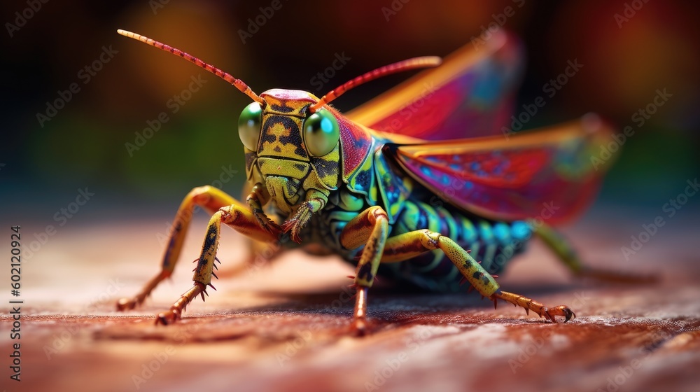 Rainbow Grasshopper. Generative AI Rainbow Grasshopper. Generative AI